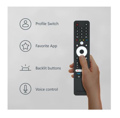 Телевизор Thomson Smart FHD TV 32"; Google TV; 1920 x 1080 (FHD), DLED, 60 Hz, DVB-T/T2/C/S/S2, Wi-Fi, Bluetooth, LAN, HDMI 3 (1.4), USB 2 (2.0), 12 Volt adapter included, Side Feet, Black