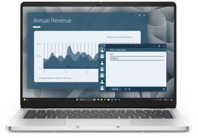 Лаптоп Dell Pro 14 PC14255, AMD Ryzen AI 5 PRO 340 (22 MB cache, 6cores, up to 4.8 GHz, 50 TOPS NPU), 14" FHD+(1920x1200) IPS AG, 16GB DDR5, 512 GB SSD, AMD Radeon 840M, FHD HDR IR Cam and Mic, Wi-Fi 6E, FPR, Backlit Kb+Dell EcoLoop Premier Backpack