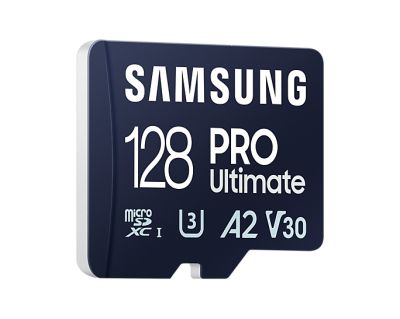 Памет Samsung 128GB micro SD Card PRO Ultimate with USB Reader , UHS-I, Read 200MB/s - Write 130MB/s, U3, V30, A2