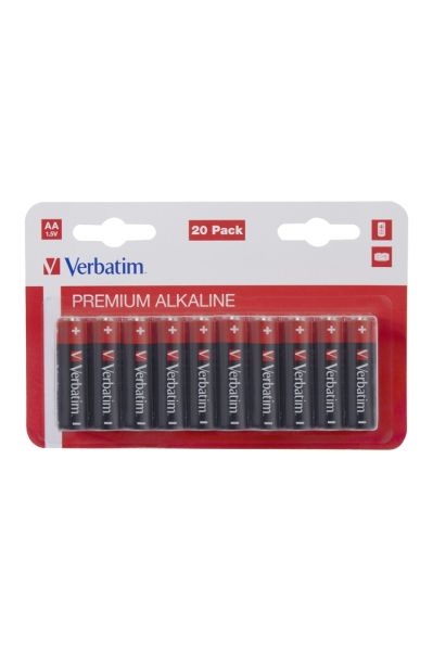 Батерия Verbatim Alkaline Battery AA 20 Pack (Hangcard)