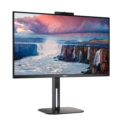 Монитор AOC 24V5CW/BK, 23.8" IPS WLED, 1920x1080@75Hz, 4ms GtG, 1ms MPRT, 300cd m/2, 1000:1, DCR 20M:1, FreeSync, FlickerFree, Low Blue Light, 5Wx2, 2MP Windows Hello, Tilt, Height Adjust, Pivot, Swivel, HDMI, DP, USB hub