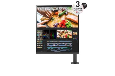 Монитор LG 28MQ780-B, 27.6" 16:18 DualUp Monitor, SDQHD Ergo (2560x2880) Nano IPS Display, DCI-P3 98%, 5ms, 1000:1, 300 cd/m2, HDR10, Speaker MAXX Audio, USB type-C, HDMI, Reader Mode, DP, PBP, Built-in KVM, Tilt/Height/Swivel/Pivot/Extend/Retract, Black