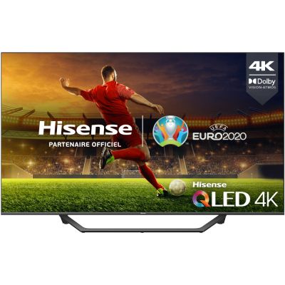 Телевизор Hisense 55" A7GQ, 4K Ultra HD 3840x2160, QLED, FALD,  Quantum Dot, HDR 10+, HLG, Dolby Vision, Dolby Atmos, Smart TV, WiFi 5GHz, WiFi Direct, BT, Anyview Cast,  3xHDMI, 2xUSB, LAN, CI+, DVB-T2/C/S2, Dark Grey