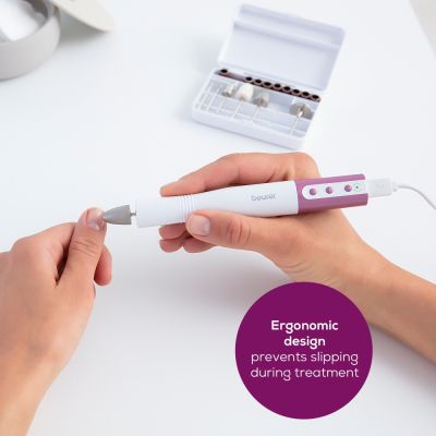 Комплект за маникюр/педикюр Beurer MP 52 Manicure / pedicure set; 7 attachments; adjustable speed; left/right rotation; speed 6,000 rpm - 15.000 rpm ±15%; storage case and USB-C cable with adapter