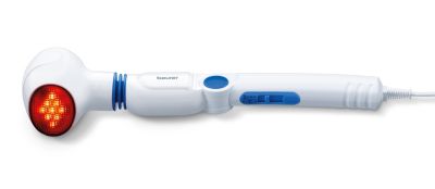 Масажор Beurer MG 40 infrared massager; Soothing vibration massage; Rotating massage head and 3-way adjustable handle; Infrared heat; 3 function levels; 4 interchangeable massage attachments