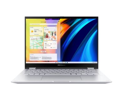 Лаптоп Asus Vivobook S Flip OLED TN3402QA-OLED-KN721W,AMD Ryzen 7 5800H (3.2GHz up to 4.4GHz, 16MB), 14``OLED ,WQ+ BEND GL 400NITS(HDR) , DDR4 16GB( 8 ON BD.),512GB PCIEG3 SSD, Windows 11 , Num Pad,IlimKbd