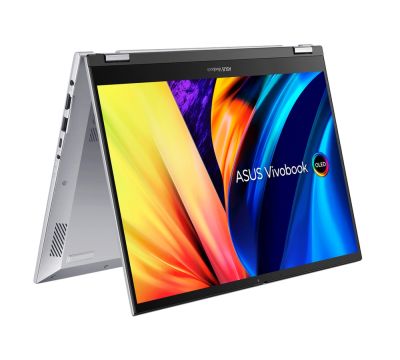 Лаптоп Asus Vivobook S Flip OLED TN3402QA-OLED-KN721W,AMD Ryzen 7 5800H (3.2GHz up to 4.4GHz, 16MB), 14``OLED ,WQ+ BEND GL 400NITS(HDR) , DDR4 16GB( 8 ON BD.),512GB PCIEG3 SSD, Windows 11 , Num Pad,IlimKbd