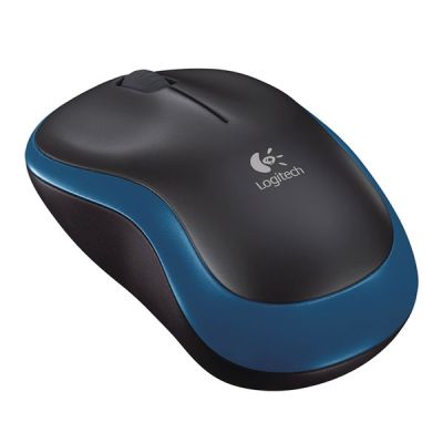 Мишка Logitech M185Безжична оптична, USB, Черно§Синьо