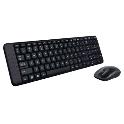 Клавиатура и мишка Logitech Combo MK220Безжични, USB, Черни