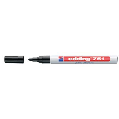 Paint маркер Edding 751 Объл връх 1-2 mm Черен