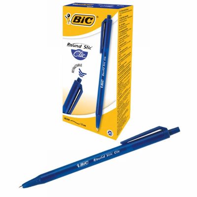 Автоматична химикалка Bic Round Stic Clic 0.4 mm Синя