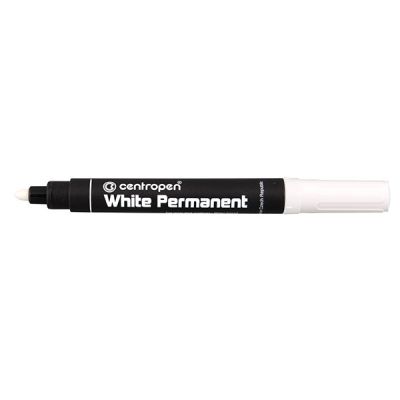 Перманентен маркер Centropen 8586 Объл връх 2.5 mm Бял