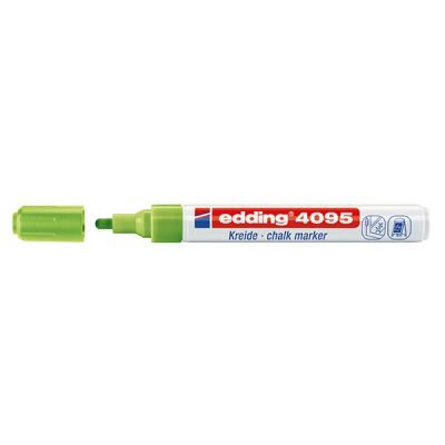 Тебеширен маркер за стъкло, бели и черни дъски Edding 4095 Объл връх 2-3 mm Зелен