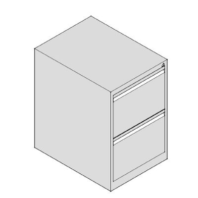 Шкаф за висящи папки Практик AFC02 Единичен с 2 чекмеджета, 46.6x63.1x71 cm, Сив