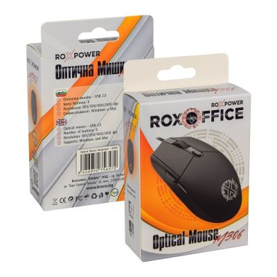 Мишка ROXPOWER ROXOFFICE M306 Оптична, USB, Черна