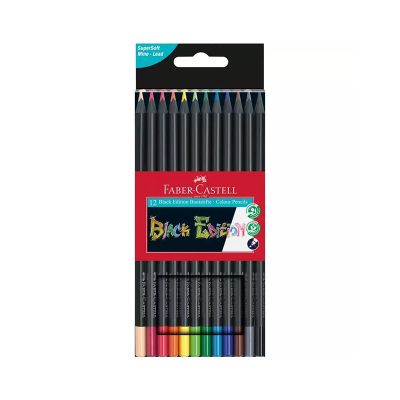Цветни моливи Faber-Castell Black EditionТриъгълни, 12 цвята