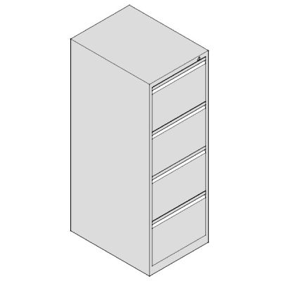 Шкаф за висящи папки Практик AFC04 Единичен с 4 чекмеджета, 46.6x63.1x133 cm, Сив