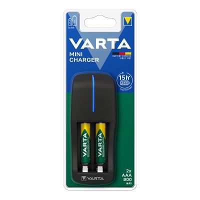 Батерия Varta Power Accu R2U/AAA със зарядно Презареждаща 800 mAh, 1.2V, 2 бр., За 1/2 батерии AA/AAA
