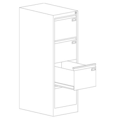 Шкаф за висящи папки Malow File Locker SZK301E Единичен с 4 чекмеджета, 41.5x63x128.5 cm, Сив