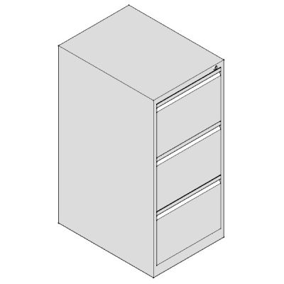 Шкаф за висящи папки Практик AFC03 Единичен с 3 чекмеджета, 46.6x63.1x102 cm, Сив