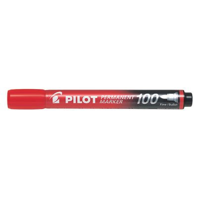 Перманентен маркер Pilot 100 Объл връх 2-5.0 mm Червен