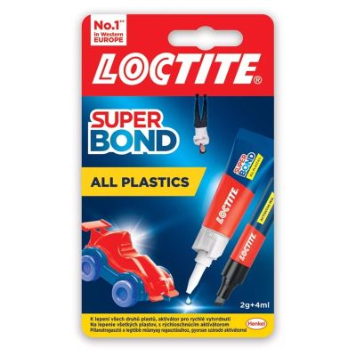 Лепило Loctite Super Bond All Plastics Моментно 2 g + 4 ml в блистер