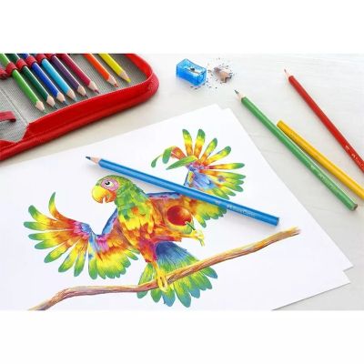 Цветни моливи Faber-Castell Триъгълни, 12 цвята