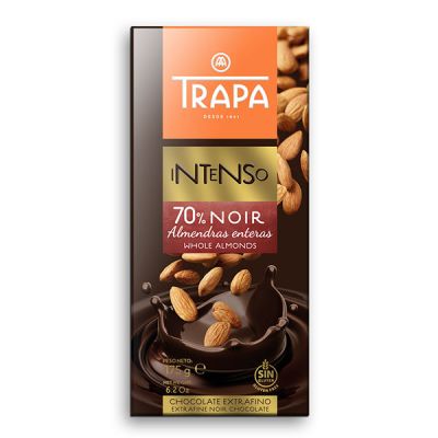Шоколад Trapa Intenso 70% Какао, Бадем, 175 g