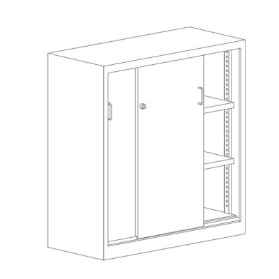 Метален шкаф Malow Office Locker SBM 112С два рафта, 100x43.5x104 cm Сив