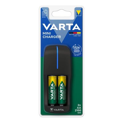 Батерия Varta Power Accu R2U/AA със зарядно Презареждаща 2100 mAh, 1.2V, 2 бр., За 1/2 батерии AA/AAA