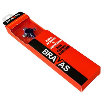 Кабел за смартфон/таблет комбиниран BRAVAS USB-A към USB-C/iPhone/Micro USB, 1 m, Черен