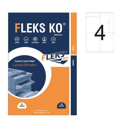 Етикети Fleks KoБели, прави ъгли, 105x148.1 mm A4, 100 л. 4 етик./лист