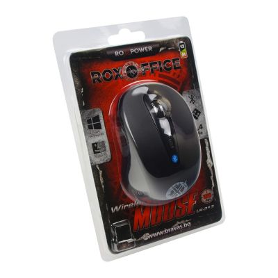 Мишка ROXPOWER ROXOFFICE LK-313 Безжична оптична, USB, Черна