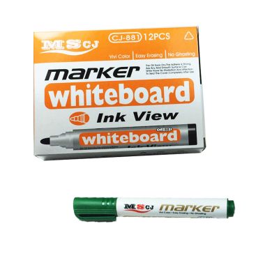 Маркер бяла дъска MS CJ INK VIEW 881 Объл връх 2-3 mm Зелен