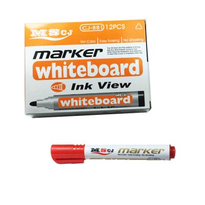 Маркер бяла дъска MS CJ INK VIEW 881 Объл връх 2-3 mm Червен