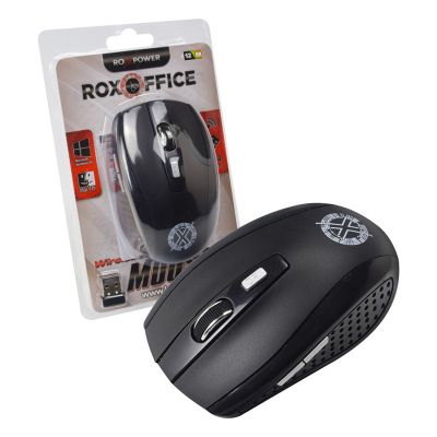 Мишка ROXPOWER ROXOFFICE LK-140 Безжична оптична, USB, Черна