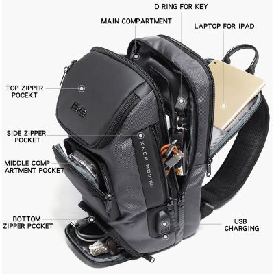Чанта BANGE Crossbody AIR Onyx Black 8 джоба, 12“, 8 l