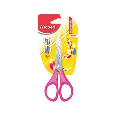 Детска ножица Maped Essentials Kids Обли върхове, 13 cm в блистер, Цветен микс