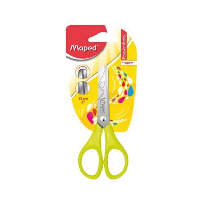 Детска ножица Maped Essentials Kids Обли върхове, 13 cm в блистер, Цветен микс