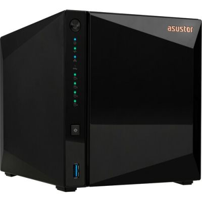 Мрежов сторидж Asustor AS3304T_V2, 4 bay NAS, Realtek RTD1619B, Quad-Core, 1.7GHz, 2GB DDR4 (not ex.), 2.5GbE x1, USB3.2 Gen1 x3, WOW (Wake on WAN), Ttoolless installation, with hot-swappable tray, hardware encryption, MyArchive, EZ connect, EZ Sync, WoL,