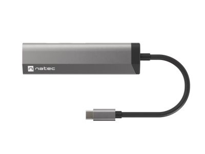 Докинг станция Natec Fowler Multiport Adapter 4 in 1, 2xUSB 3.0 HUB, HDMI 4K, USB-C PD, Slim