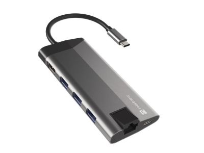 Докинг станция Natec Fowler Plus Multiport Adapter 8 in 1, USB 3.0 HUB, HDMI 4K, USB-C PD, RJ45, SD, Micro