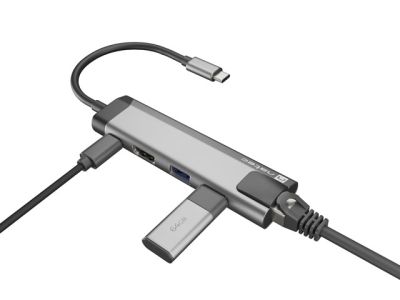 Докинг станция Natec Fowler Go Multiport Adapter 5 in 1, 2xUSB 3.0 HUB, HDMI 4K, USB-C PD, RJ45