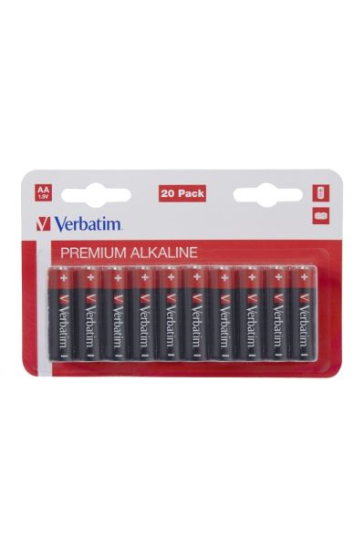 Батерия Verbatim ALKALINE BATTERY AA 20 PACK (HANGCARD)