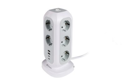 Разклонител Verbatim EUPT-01 EU Power Tower 11 AC with 2 x USB-C / 2 x USB-A