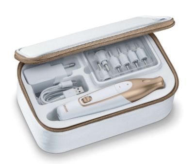 Комплект за маникюр/педикюр Beurer MP 64 Manicure/pedicure set, 10 attachments, 3 speed levels, LED light,Lithium ion battery,Clockwise/anti-clockwise rotation,micro USB connection,storage case