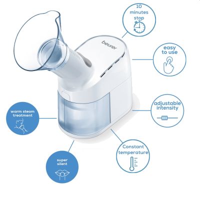 Парен изпарител Beurer SI 40 Steam vaporizer, Includes flexible universal mask for the mouth and nose, Steam setting, Mains operation