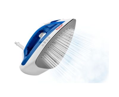 Ютия Tefal FV1711E0, Virtuo white & velvet blue,1800W - 0-24g/min - shot 80g/min - PTFE soleplate - water tank 200 ml - cord length 1,9 m - anti drip function