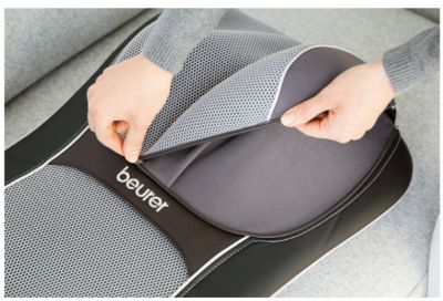 Масажор Beurer MG 295 HD 3D Shiatsu seat cover black, 3D back massage, 2 rotating Shiatsu neck massage, Movement along the spine, 3 individually selectable massage areas, 2 speed settings, Leather-effect surface washable PU, Washable mesh cover for neck (