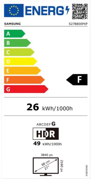 Монитор Samsung 27B800, 27" IPS LED, 60 Hz, 5 ms GTG, 3840x2160, 300 cd/m2, Flicker Free, PBP, PIP, USB-C 90W, 3xUSB 3.0, Display Port 1.4, 2xHDMI 2.2, Black
